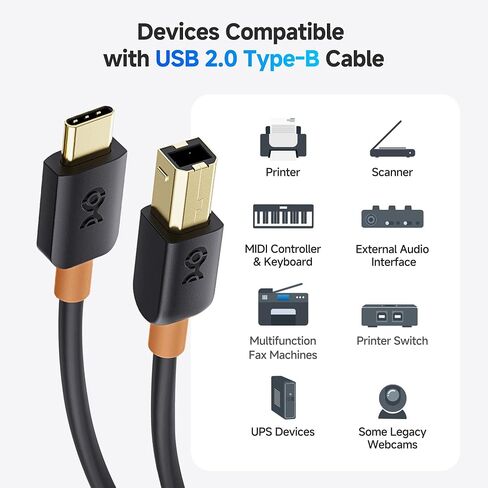 Cable Matters USB B to USB C Cable, 3.3ft, Black in Kuwait