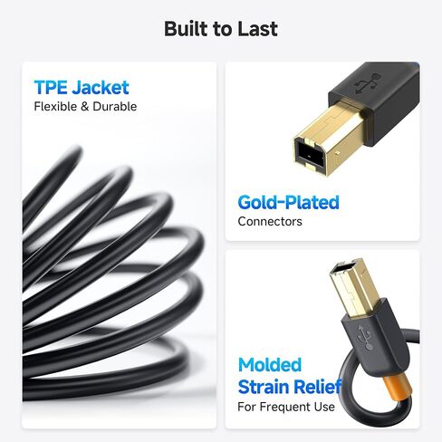 Cable Matters USB B to USB C Cable, 3.3ft, Black in Kuwait