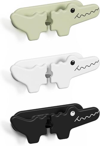 Crocodile Cord Organizer 3 Pack - Cartoon Animal Cable حامل للعقار الفوري ، طباخ الضغط وأجهزة المطبخ ، غلاف سلك ممتع مع ملحقات لاصقة ، ملحقات تنظيم منزلي صديقة للأطفال in Saudi Arabia