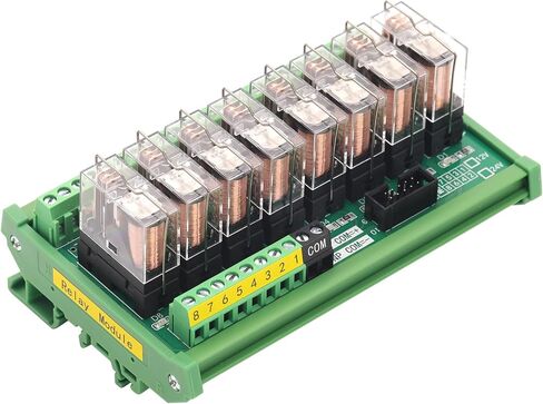 Jienk DC 24V Control 8 SPDT 16Amp Pluggable Power Relay, Compatible with PNP NPN C45 DIN Rail Mount 4 Channels 1NO+ 1NC Relay Module, G2R-1-E in Saudi Arabia