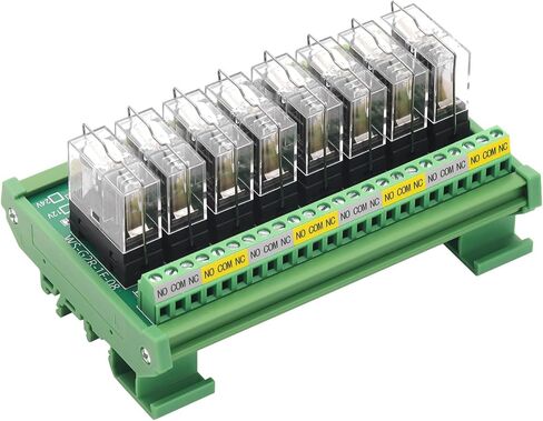 Jienk DC 24V Control 8 SPDT 16Amp Pluggable Power Relay, Compatible with PNP NPN C45 DIN Rail Mount 4 Channels 1NO+ 1NC Relay Module, G2R-1-E in Saudi Arabia