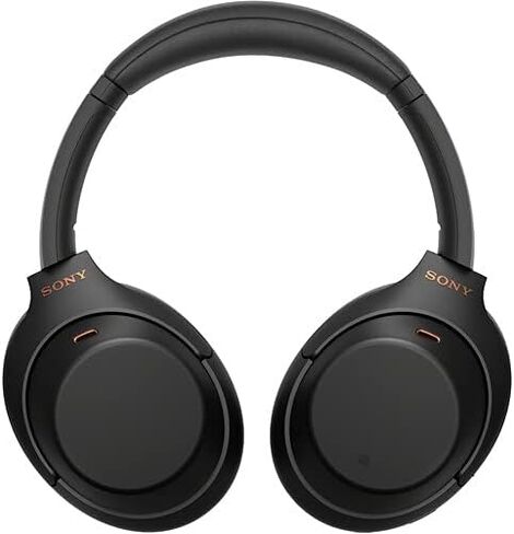 Sony WH-1000XM4 Wireless Noise Canceling Overhead Headphones with Mic for Phone-Call, Voice Control, Black, with USB Wall Adapter and Microfiber Cleaning Cloth - Bundle in Saudi Arabia