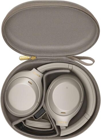 Sony WH-1000XM4 Wireless Noise Canceling Overhead Headphones with Mic for Phone-Call, Voice Control, Black, with USB Wall Adapter and Microfiber Cleaning Cloth - Bundle in Kuwait