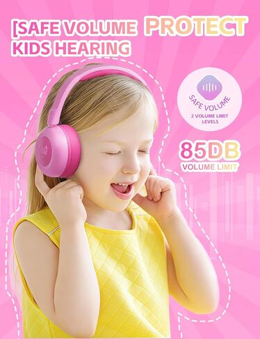 Kids Bluetooth Headphones,Toddler Headphones with Microphone,85dB Volume Limited,Bluetooth 5.3 Twistable Lightweight Kids Wireless Earphones for Boy Girl Tablet Travel School in Kuwait