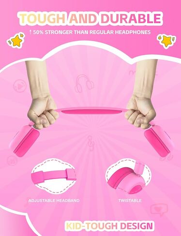 Kids Bluetooth Headphones,Toddler Headphones with Microphone,85dB Volume Limited,Bluetooth 5.3 Twistable Lightweight Kids Wireless Earphones for Boy Girl Tablet Travel School in Kuwait