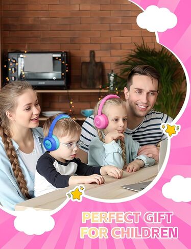Kids Bluetooth Headphones,Toddler Headphones with Microphone,85dB Volume Limited,Bluetooth 5.3 Twistable Lightweight Kids Wireless Earphones for Boy Girl Tablet Travel School in Kuwait