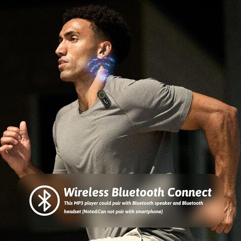 64GB Sport Clip on MP3 Player with Bluetooth- Superlight Music Player with Clip and Earphones, MicroSD Support, A-B Repeat, Shuffle Playback for Running, Cycling, Hiking, Climbing and Yoga in Kuwait