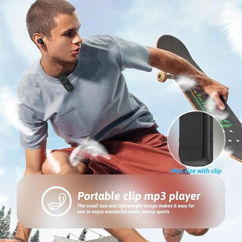 64GB Sport Clip on MP3 Player with Bluetooth- Superlight Music Player with Clip and Earphones, MicroSD Support, A-B Repeat, Shuffle Playback for Running, Cycling, Hiking, Climbing and Yoga in Kuwait