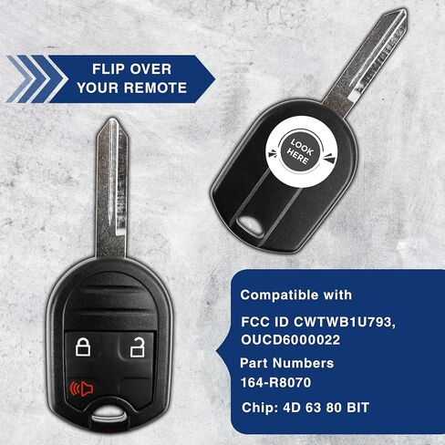 KeylessOption Keyless Entry Remote Control Uncut Blank Car Ignition Key Fob Replacement for CWTWB1U793 (Pack of 2) in Saudi Arabia