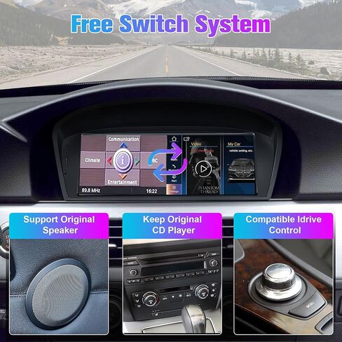 Car GPS Navigator Android 11.0 Auto Stereo for BMW 3 5 Series E90 E60 with iDrive System Retained 8.8 inch IPS Touch Screen, CarPlay (2005-2008 CCC System, Octa Core 2GB RAM 32GB ROM) in Saudi Arabia