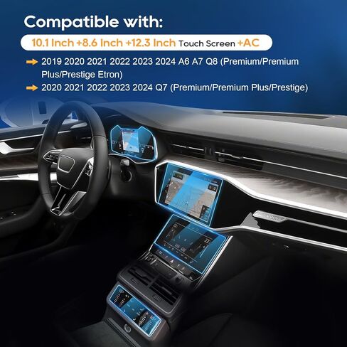 LFOTPP Auid E-tron A6 A7 Q8 2019-2022 Screen Protector Rear Climate Display Control Touch Screen Protector,2019-2022 A6 (C8/4K)/A7,2020-2022 Q8 Clear Tempered Glass Screen Protector Scratch-Proof in Kuwait