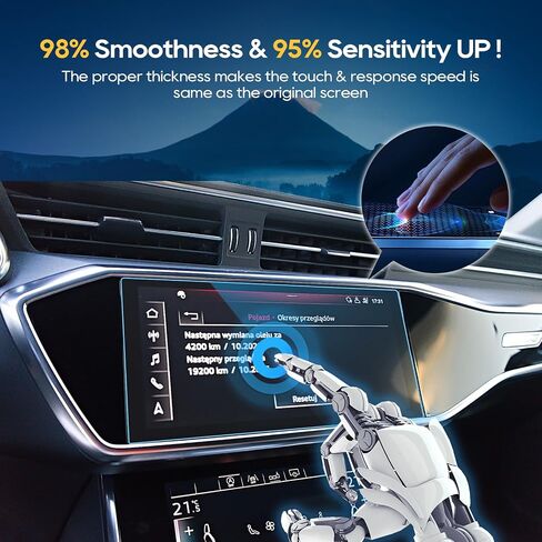 LFOTPP Auid E-tron A6 A7 Q8 2019-2022 Screen Protector Rear Climate Display Control Touch Screen Protector,2019-2022 A6 (C8/4K)/A7,2020-2022 Q8 Clear Tempered Glass Screen Protector Scratch-Proof in Kuwait