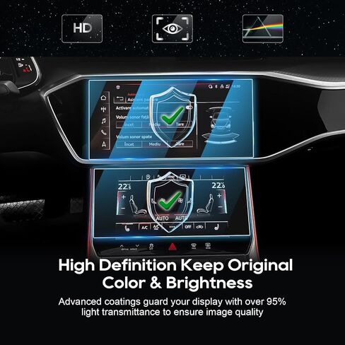 LFOTPP Auid E-tron A6 A7 Q8 2019-2022 Screen Protector Rear Climate Display Control Touch Screen Protector,2019-2022 A6 (C8/4K)/A7,2020-2022 Q8 Clear Tempered Glass Screen Protector Scratch-Proof in Kuwait