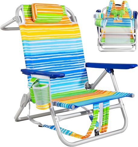 Rainbow Beach Chair for Adults | Folding | Heavy Duty | Adjustable Lay Flat, Lightweight | Outdoor in Saudi Arabia