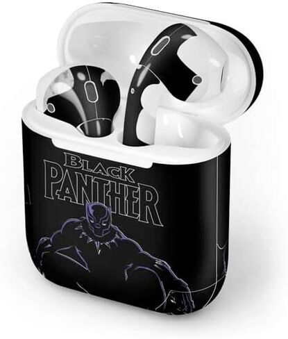 Skinit Decal Audio Skin Compatible with Apple AirPods - Officially Licensed Marvel Black Panther Night Time Watch Design in Kuwait
