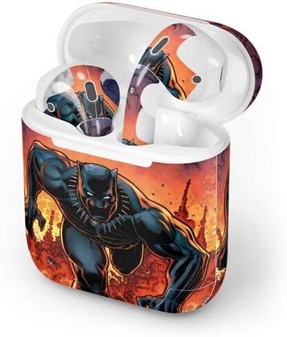 Skinit Decal Audio Skin Compatible with Apple AirPods - Officially Licensed Marvel Black Panther Night Time Watch Design in Kuwait