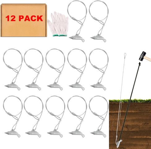 30 Inch Earth Anchors, (12 Pcs) 1000LBS Ground Earth Anchors Set for Trapping Securing Camping Tents Sheds Swing Green House, Easy to Use Heavy Duty Retaining Wall Anchors in Kuwait