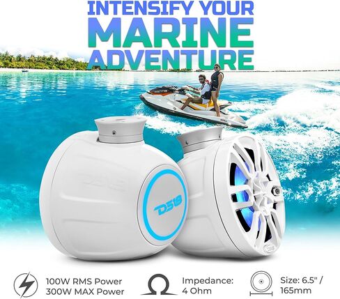 دي اس 18 مكبرات صوت برج واكيبورد ثنائية الاتجاه NXL-PS6BK مع اضواء RGB مدمجة - 300 كحد اقصى - مثالية للسماء النفاثة، مثالية لمركبات ايه تي في ويو تي في وجيب جنبًا إلى جنب والبحرية وار زد ار .. in Saudi Arabia