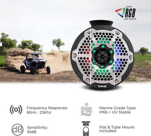دي اس 18 مكبرات صوت برج واكيبورد ثنائية الاتجاه NXL-PS6BK مع اضواء RGB مدمجة - 300 كحد اقصى - مثالية للسماء النفاثة، مثالية لمركبات ايه تي في ويو تي في وجيب جنبًا إلى جنب والبحرية وار زد ار .. in Saudi Arabia