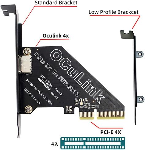 محول NFHK PCI-Express 4.0 PCIE 16x قابلة للفصل إلى أربعة Oculink SFF-8612 SFF-8611 محول VROC الخارجي VROC لـ U. in Kuwait