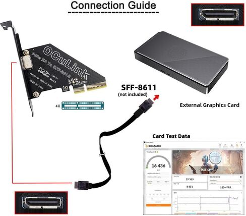 محول NFHK PCI-Express 4.0 PCIE 16x قابلة للفصل إلى أربعة Oculink SFF-8612 SFF-8611 محول VROC الخارجي VROC لـ U. in Kuwait