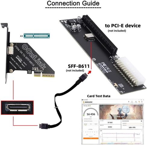 محول NFHK PCI-Express 4.0 PCIE 16x قابلة للفصل إلى أربعة Oculink SFF-8612 SFF-8611 محول VROC الخارجي VROC لـ U. in Kuwait