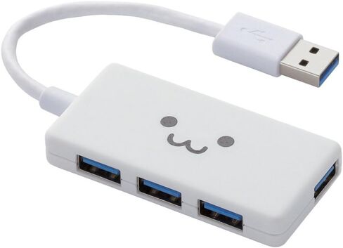 Elecom U3H-A416BF1WH USB 3.0 Hub, 4-Port, Bus-Powered, Compact, White in Saudi Arabia