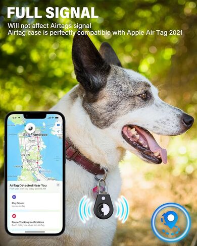 حامل مقاوم للماء مكون من 4 قطع من Airtags، حافظة سلسلة مفاتيح Airtag لعلامة Apple، حافظة ناعمة لكامل الجسم مقاومة للصدمات لطوق الكلاب والقطط والأمتعة والمفاتيح (4 ألوان) in Kuwait