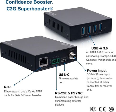C2G Superbooster® 4-Port USB Over Cat6a Extender Kit - USB 3.2 Gen1 (5Gbps) in Saudi Arabia