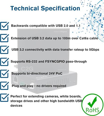 C2G Superbooster® 4-Port USB Over Cat6a Extender Kit - USB 3.2 Gen1 (5Gbps) in Saudi Arabia
