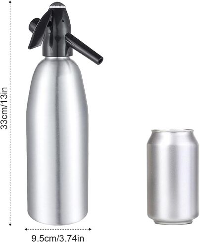 AstraLoom 1L Portable Nostalgic Seltzer Water Maker Kit, Aluminum Sparkling Water Maker for Carbonated Drinks/Juices/Cocktails, Make Fresh and Cool Drinks at Home/Bar (Silver) in Saudi Arabia