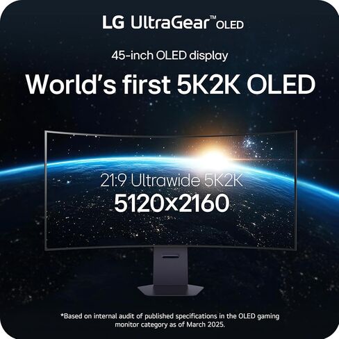 LG 45GX950A-B 45-inch Ultragear 5K2K WUHD (5120 x 2160) OLED Curved Gaming Monitor, Dual-Mode, 165Hz, 0.03ms, NVIDIA G-Sync, AMD FreeSync Premium Pro, HDR True Black 400, USB Type-C 90W, DP2.1, Black in Saudi Arabia