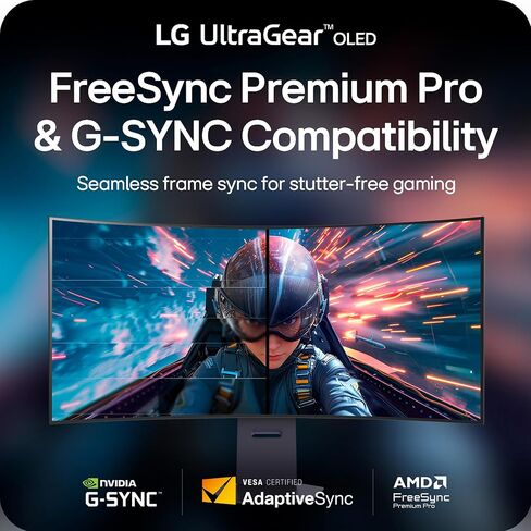LG 45GX950A-B 45-inch Ultragear 5K2K WUHD (5120 x 2160) OLED Curved Gaming Monitor, Dual-Mode, 165Hz, 0.03ms, NVIDIA G-Sync, AMD FreeSync Premium Pro, HDR True Black 400, USB Type-C 90W, DP2.1, Black in Saudi Arabia