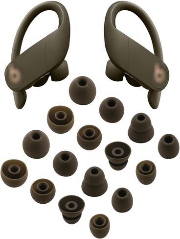 ALXCD Replacement Eartips Silicone Earbuds Buds Set Compatible with Powerbeats Pro, 8 Pairs S/M/L/D 4 Sizes Soft Silicone Earbuds Tips, Compatible with Powerbeats Pro Headphones PB Pro (Black) in Kuwait