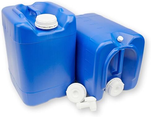 5-Gallon Stackable Water Storage Containers, w/Lids + Spigot, Easy Fill, Survial Supply, Emergency Water Storage for Camping and Disaster Preparedness, RV, Camping, 20 Gallon in Saudi Arabia