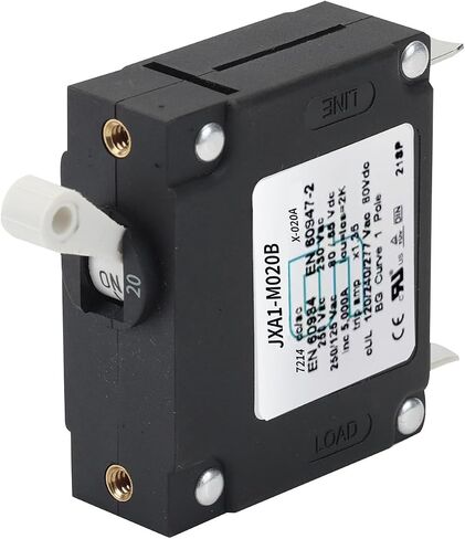 GLOSO J Type Toggle Hydraulic Magnetic Single Pole Circuit Breaker AC/DC Manual Reset Switch Yachts Campers Caravans Black Toggle, 5A, J1P in Saudi Arabia