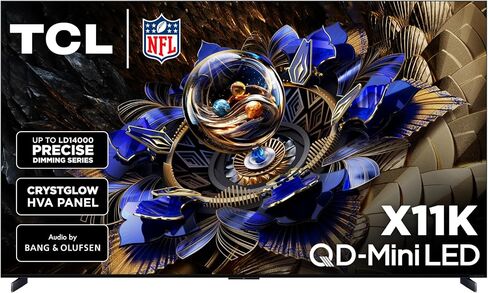 TCL 98 بوصة من فئة X11K Series QD-Mini LED 4K UHD Google TV Smart Ultra Premium Mini-Premium-Qled ، 144Hz ، شاشة مضادة للانتعاش ، صوت Bang & Olufsen ، Dolby Atmos (98x11k ، 2025 Model) in Kuwait