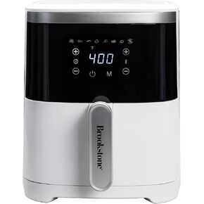 Brookstone Air Fryer – 4.5 Qt, 1300W Large Capacity Fryer with LED Display, 8 Presets, Adjustable Temp, Oil-Free Kitchen Appliance for Baking, Roasting, Frying, Healthy Crispy Meals, Black