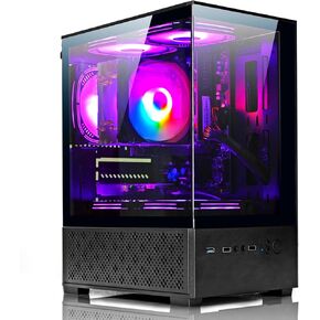 LXZ Desktop PC Computer AMD Ryzen 7-5700G 8 core 3.9GHz, 16G DDR4 RAM, 512GB NVME SSD, Tower Computer with Power Supply 400W for Home and Office (White)