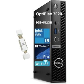 Dell OptiPlex 7020 7000 MFF Intel i5-12500T (Beats Intel i7-11700T), 16GB DDR5 RAM, 512GB NVMe SSD, WiFi 6E, DisplayPort, Wired KB & Mouse,w/USB3.1 128GB, Windows 11Pro, Business Desktop