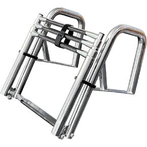 4 Steps Pontoon Boat Ladder, Stainless Steel Folding Telescoping Rear Entry Inboard Ladder Heavy Duty Custom Swim Deck Ladder with Pedal Hand Railing Ladder (4 Step Ladder) in Kuwait