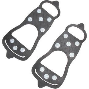 1Pair Outdoor Crampons for Shoes Non Skid Snowfield Cleats Point Ice Grippers Easy Fit Footwear Accessory for Climbing Durable Flexible