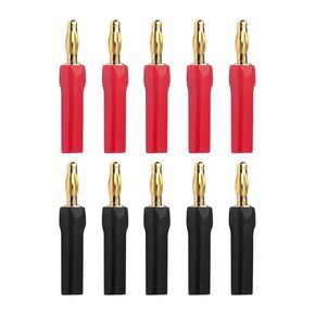 VCELINK 4MM مكبر صوت الموز المقابس المفتوحة ، معزول 24K مكونات سلك مكبر صوت مطلي بالذهب الموصلات (10 أزواج (20 قطعة))
