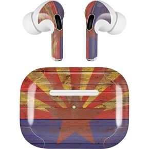 Skinit Decal Audio Skin Compatible with AirPods Pro 2nd Gen - Chicago Flag Dark Wood Design