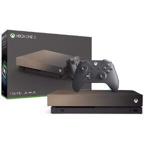 Microsoft Xbox One X Gold Rush Limited Edition 1TB Console with Wireless Controller - Enhanced, Native 4K Gaming, Ultra HDR (Renewed) [Video Game]