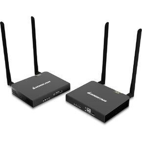 IOGEAR Wireless 4K HDMI Video Extension Transmitter and Receiver Kit with Keyboard Mouse Control – SSID paring - 4K 60Hz up to 165 ft with HDMI Local Loop-Out — GW4K60KIT