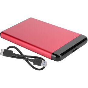Qiilu External Hard Drive 4Tb 2Tb External Hard Drive Aluminum Alloy Mobile Hard Disk Box Usb3.0 Portable 2.5In Ssd Sata Aluminum Alloy Enclosure 8Tb (Red)(Not The Hard Drive)