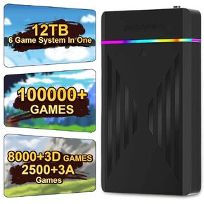 12TB Retro Gaming Hard Drive Preloaded with 100,000+ Games | Supports 6 Gaming Systems | Portable Hard Drive for Classic Arcade, 3D & High-End Games | Plug & Play for Windows PC 7/8/10/11