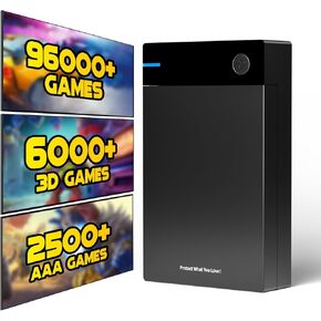 Kinhank 12TB HDD Retro Gaming Hard Drive with 96000+ Classic Games, Include 6000+ 3D Games, USB 3.0, 12tb External Portable Game Hard Drive Disk for Win 7/8/10/11