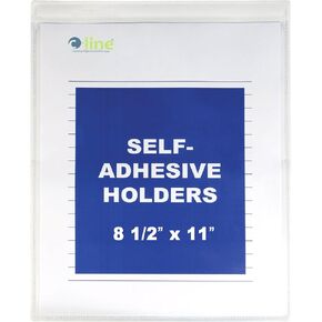 C-Line Self-Adhesive Shop Ticket Holders, 8.5 x 11 Inches, Clear, 50 per Box (70911)